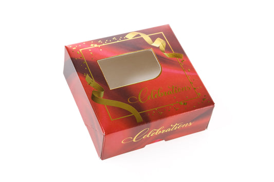 Printed Sweet Box - DISCOUNTED Red Celebration Boxes