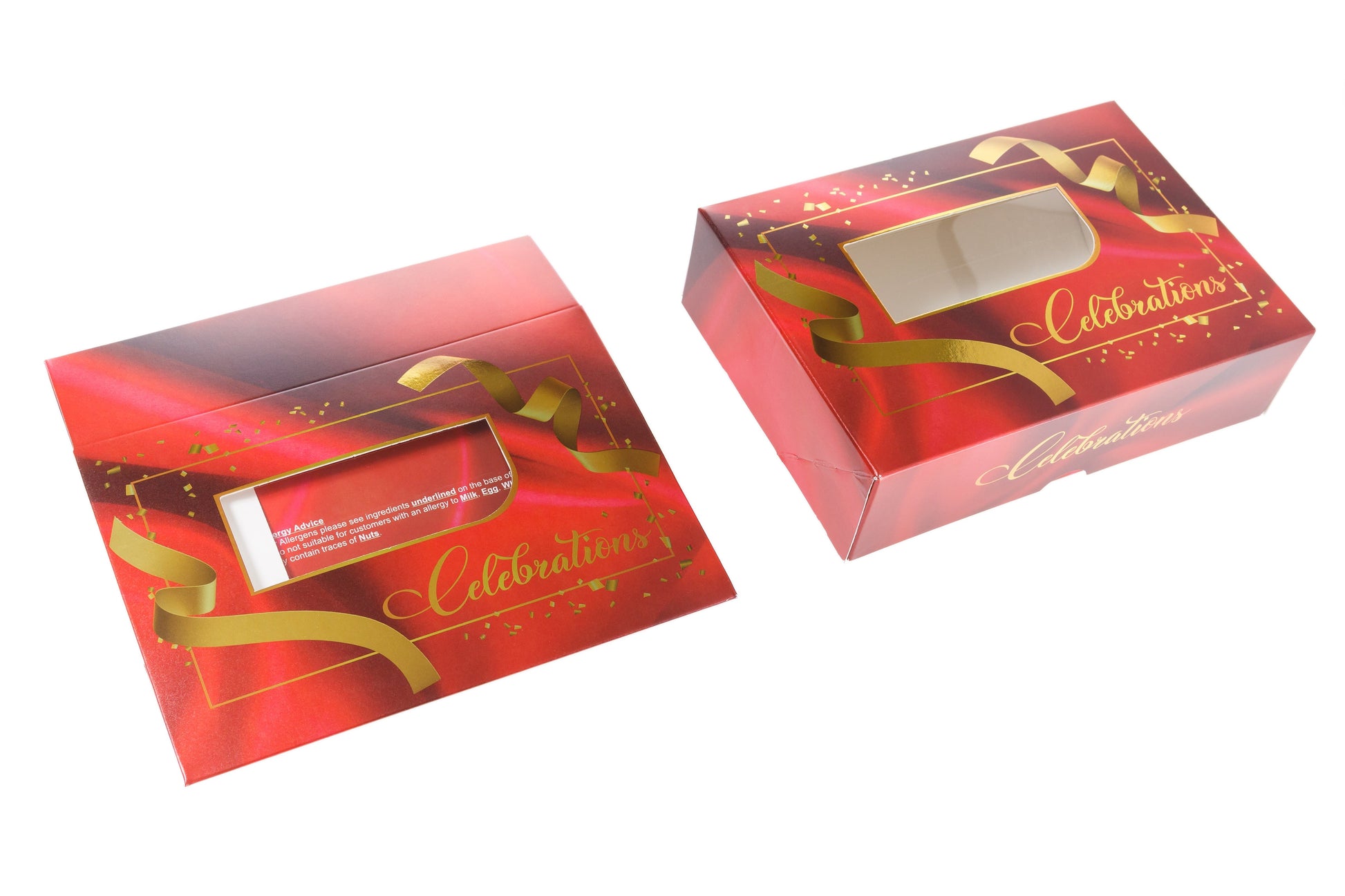 Printed Sweet Box - DISCOUNTED Red Celebration Boxes