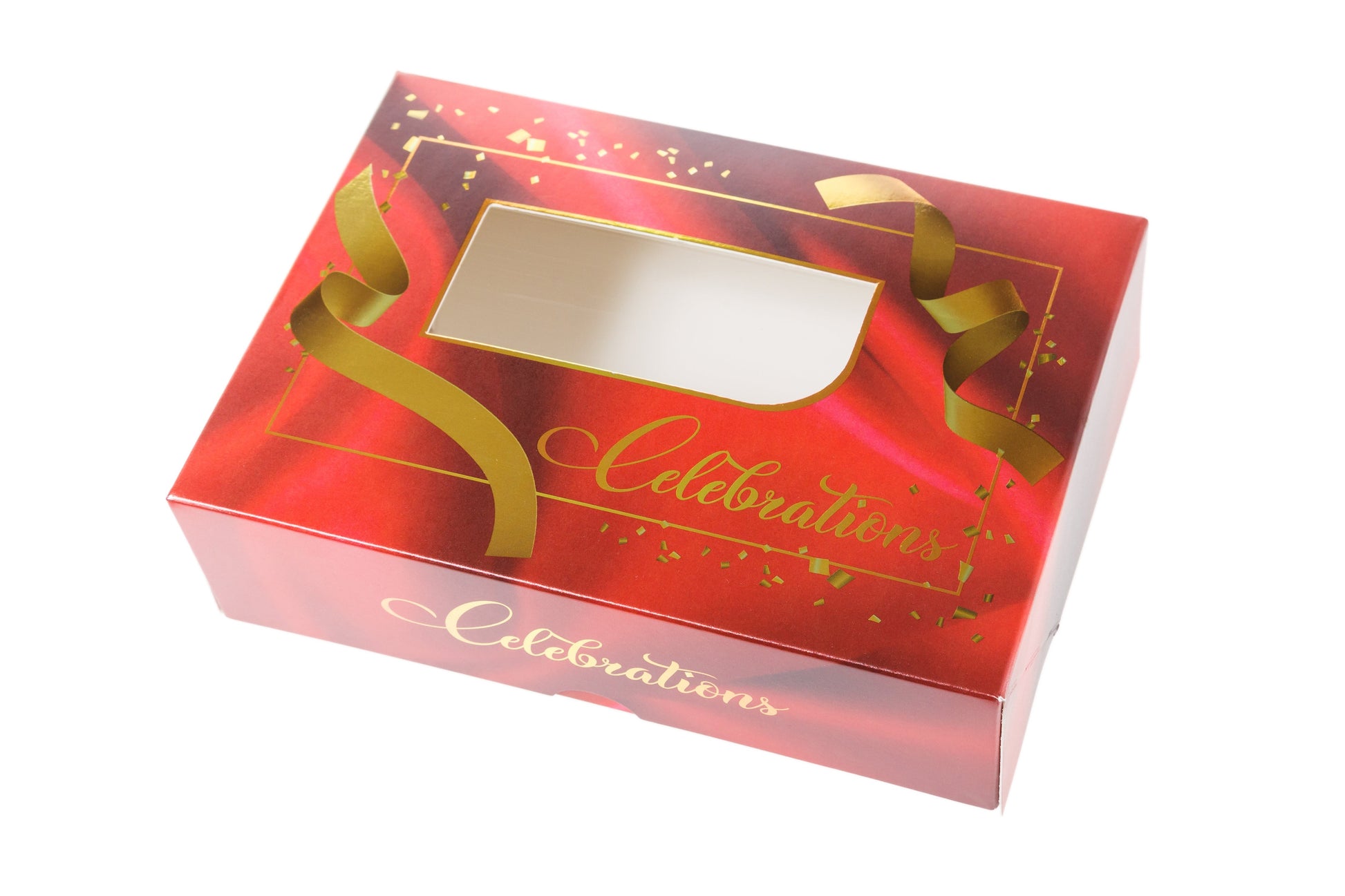 Printed Sweet Box - DISCOUNTED Red Celebration Boxes