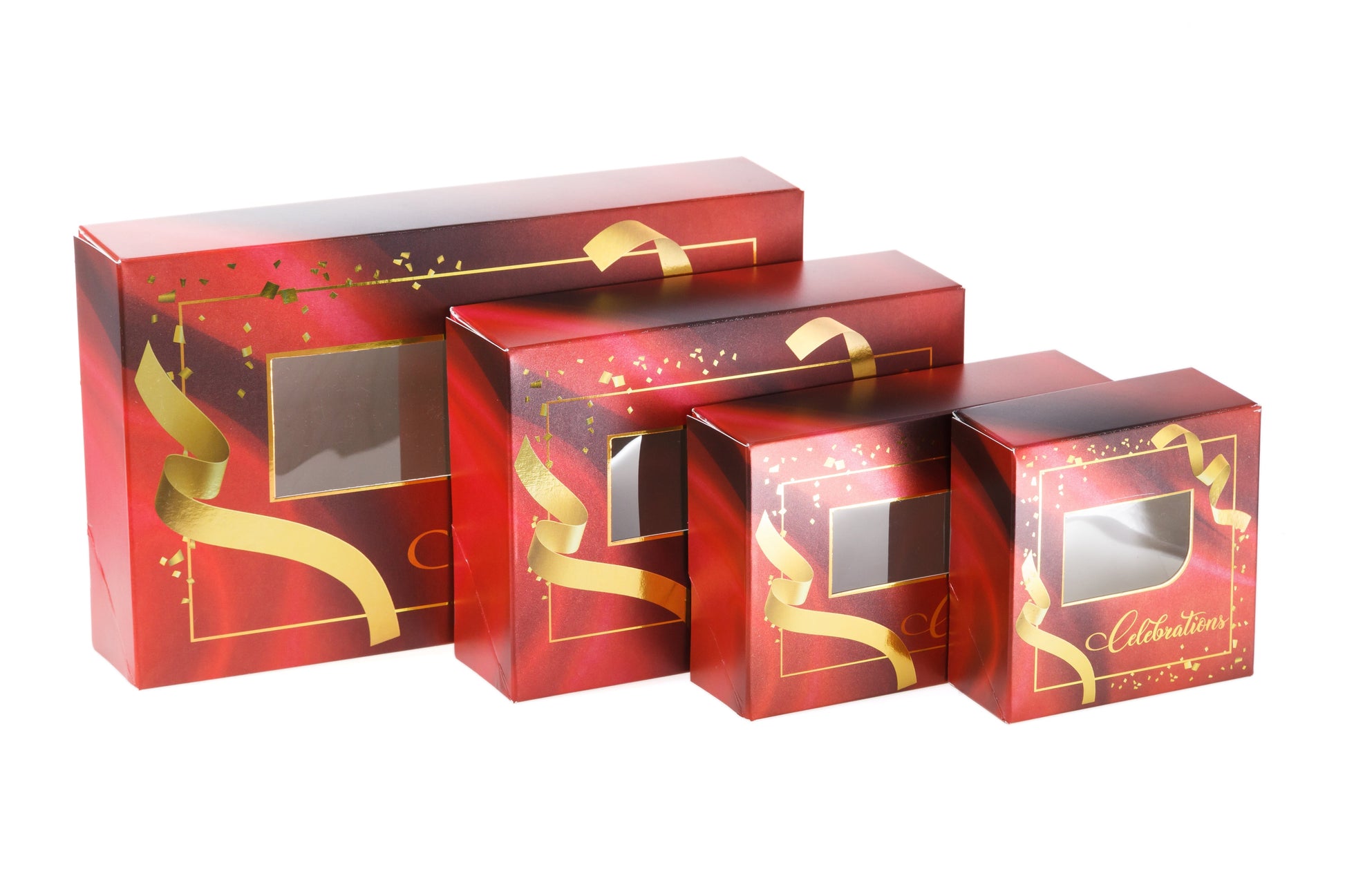 Printed Sweet Box - DISCOUNTED Red Celebration Boxes