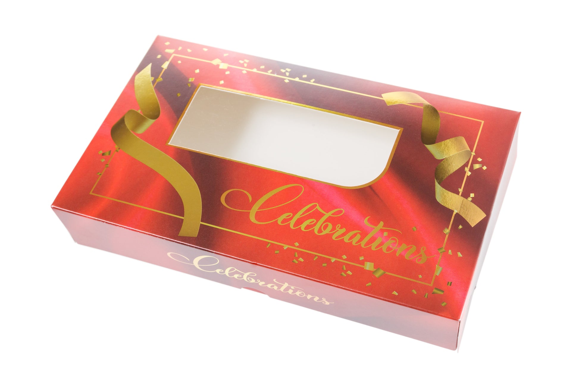 Printed Sweet Box - DISCOUNTED Red Celebration Boxes