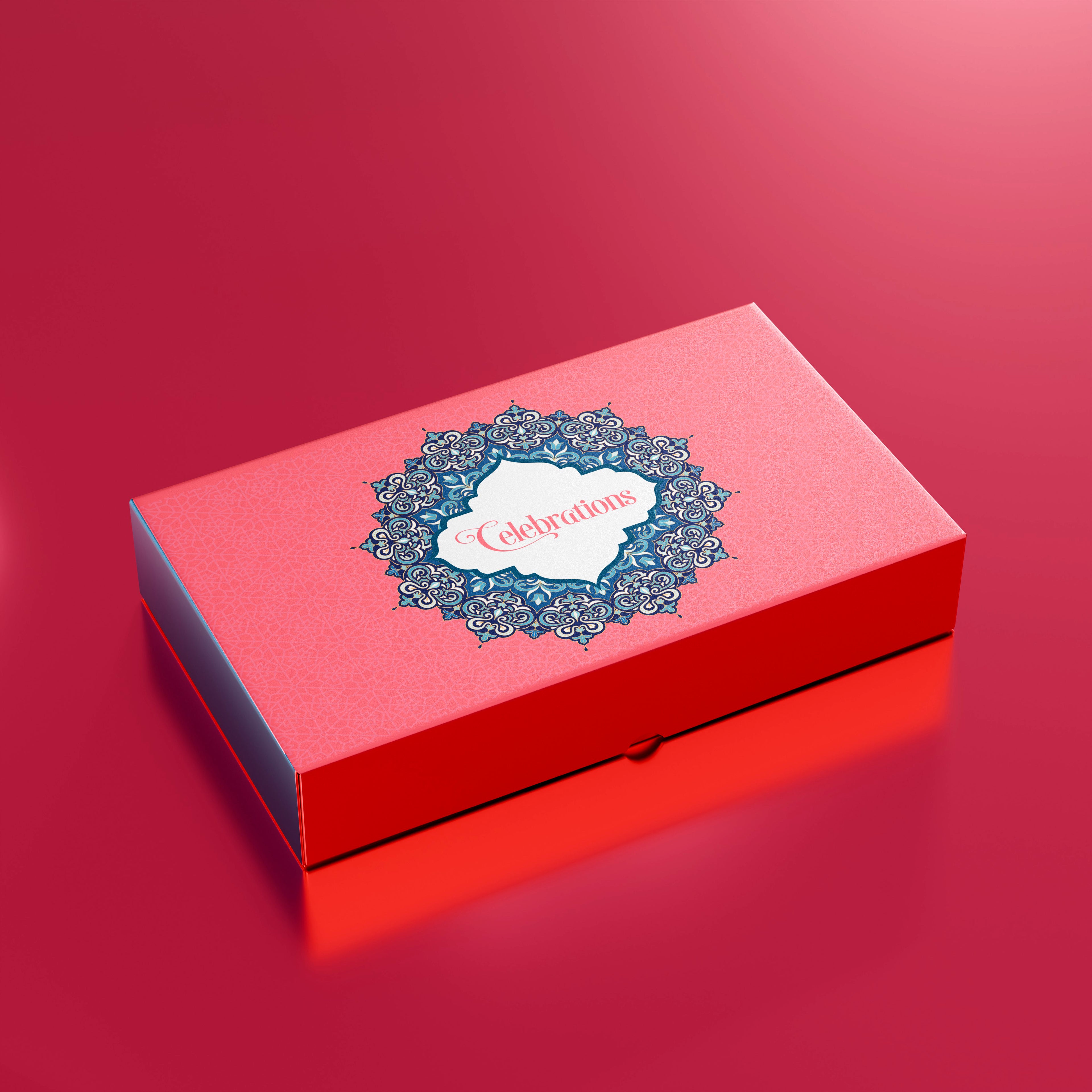 Printed Sweet Box - Deep Red
