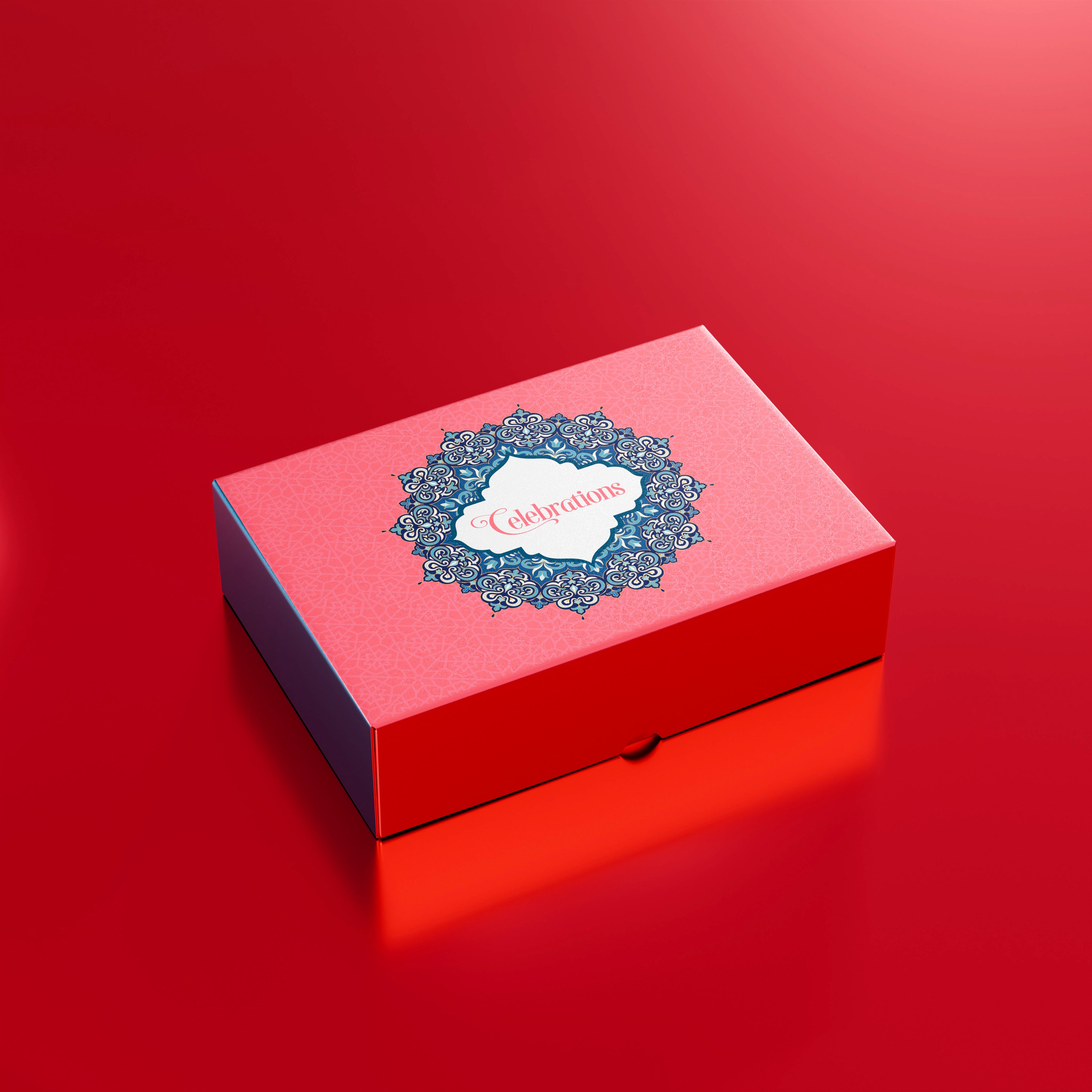 Printed Sweet Box - Deep Red
