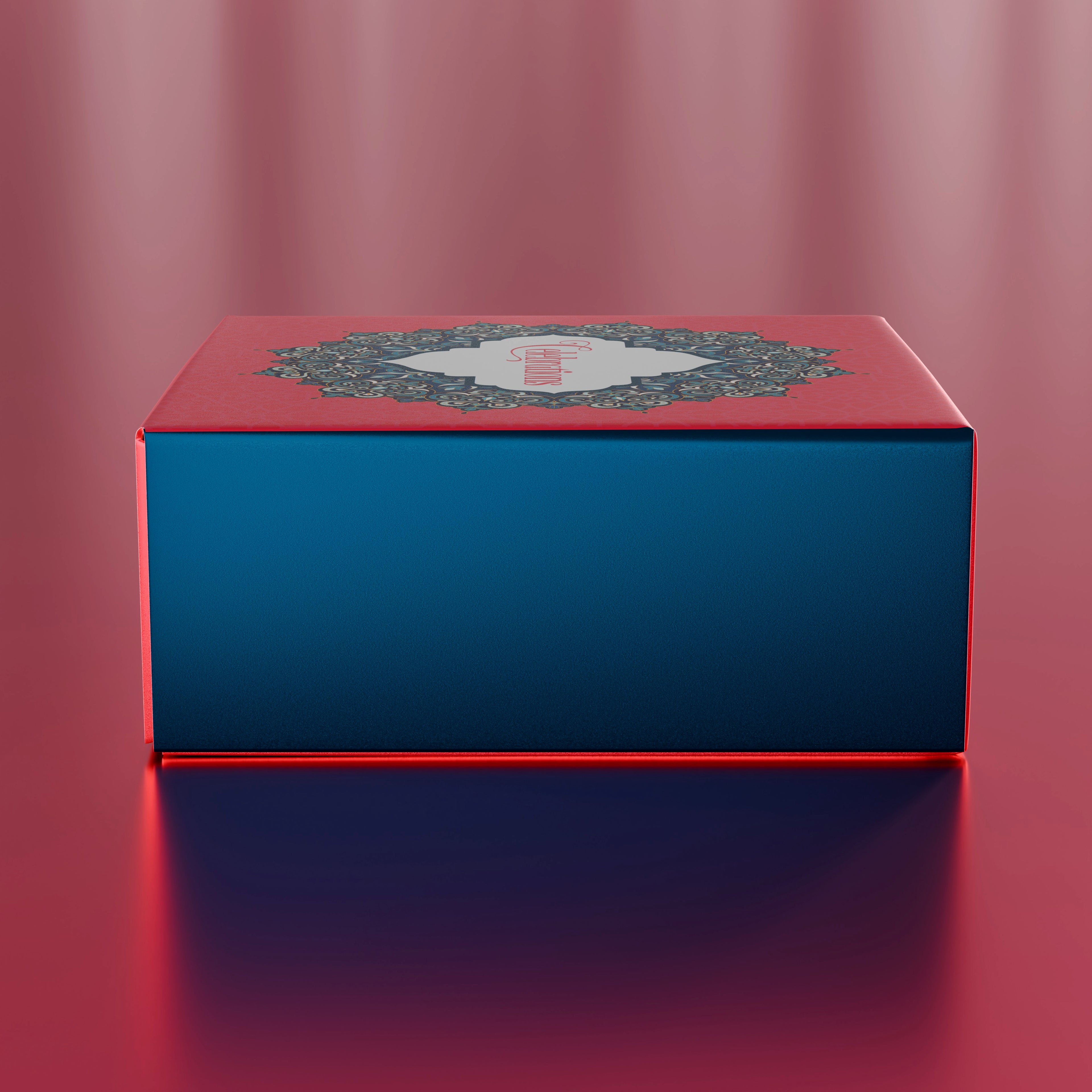 Printed Sweet Box - Deep Red