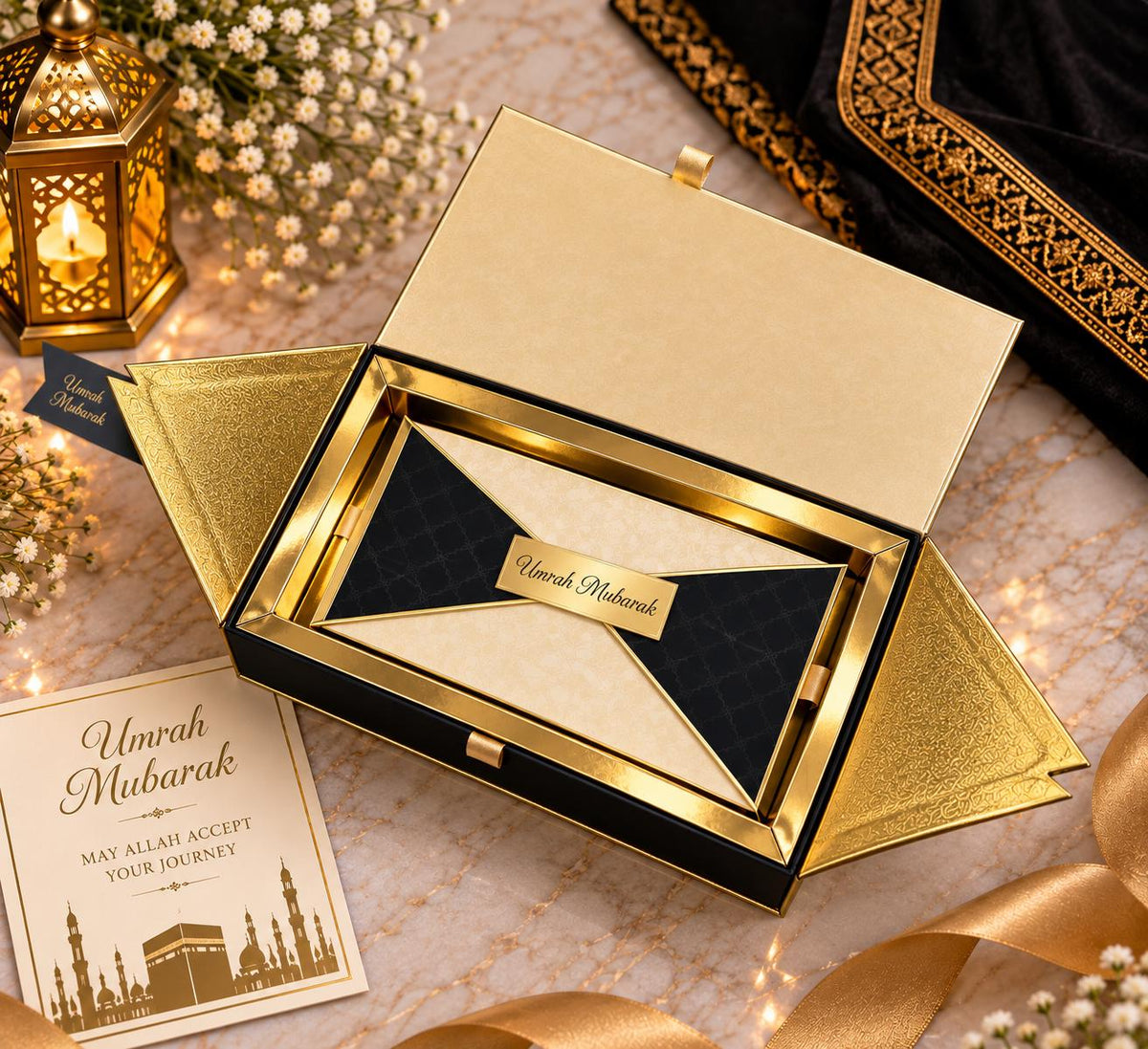 Luxury Umrah Mubarak Presentation Gift Box