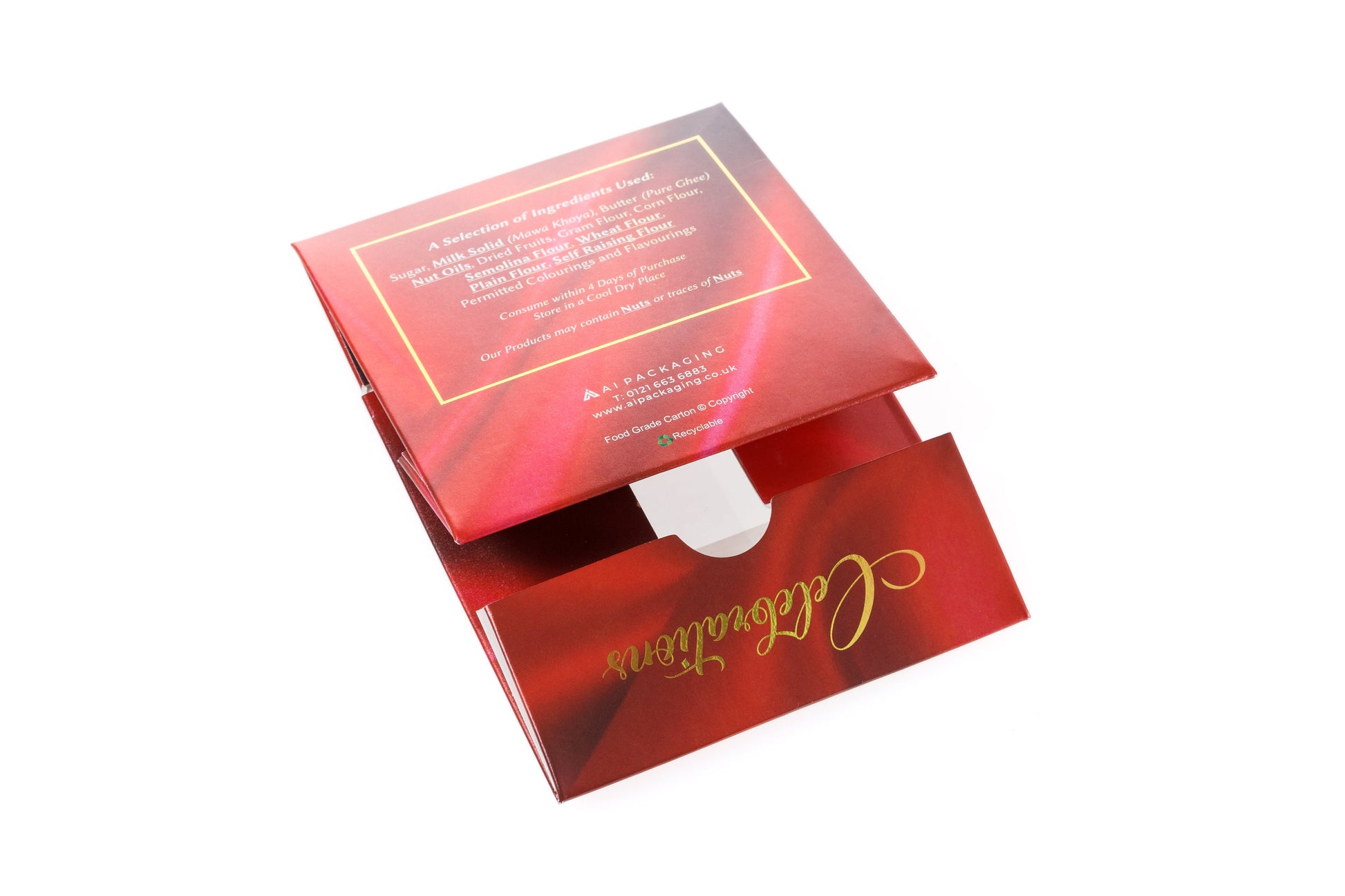 Printed Sweet Box - Red Celebration (Small Boxes)