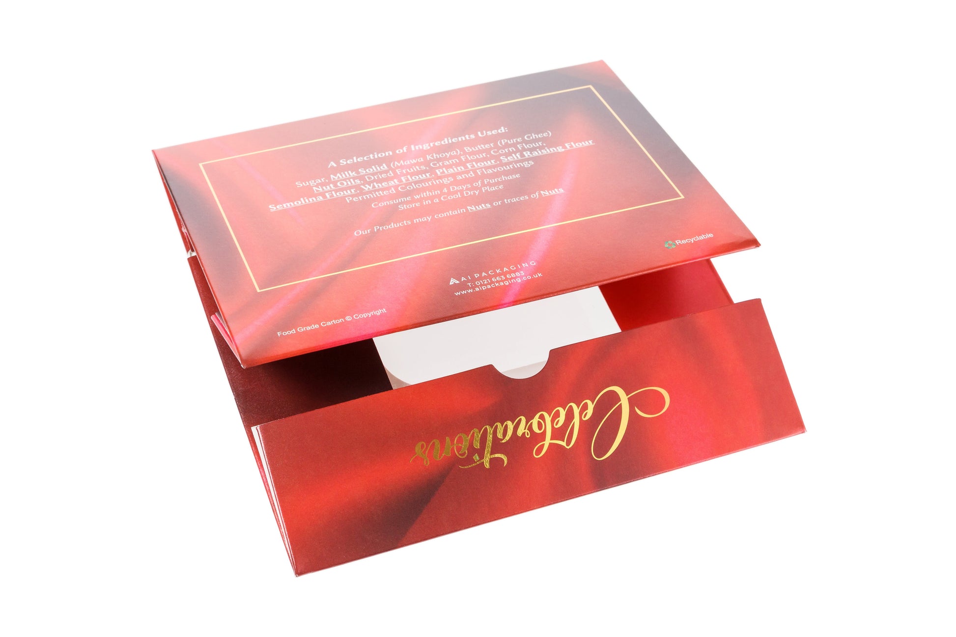 Printed Sweet Box - Red Celebration (Small Boxes)