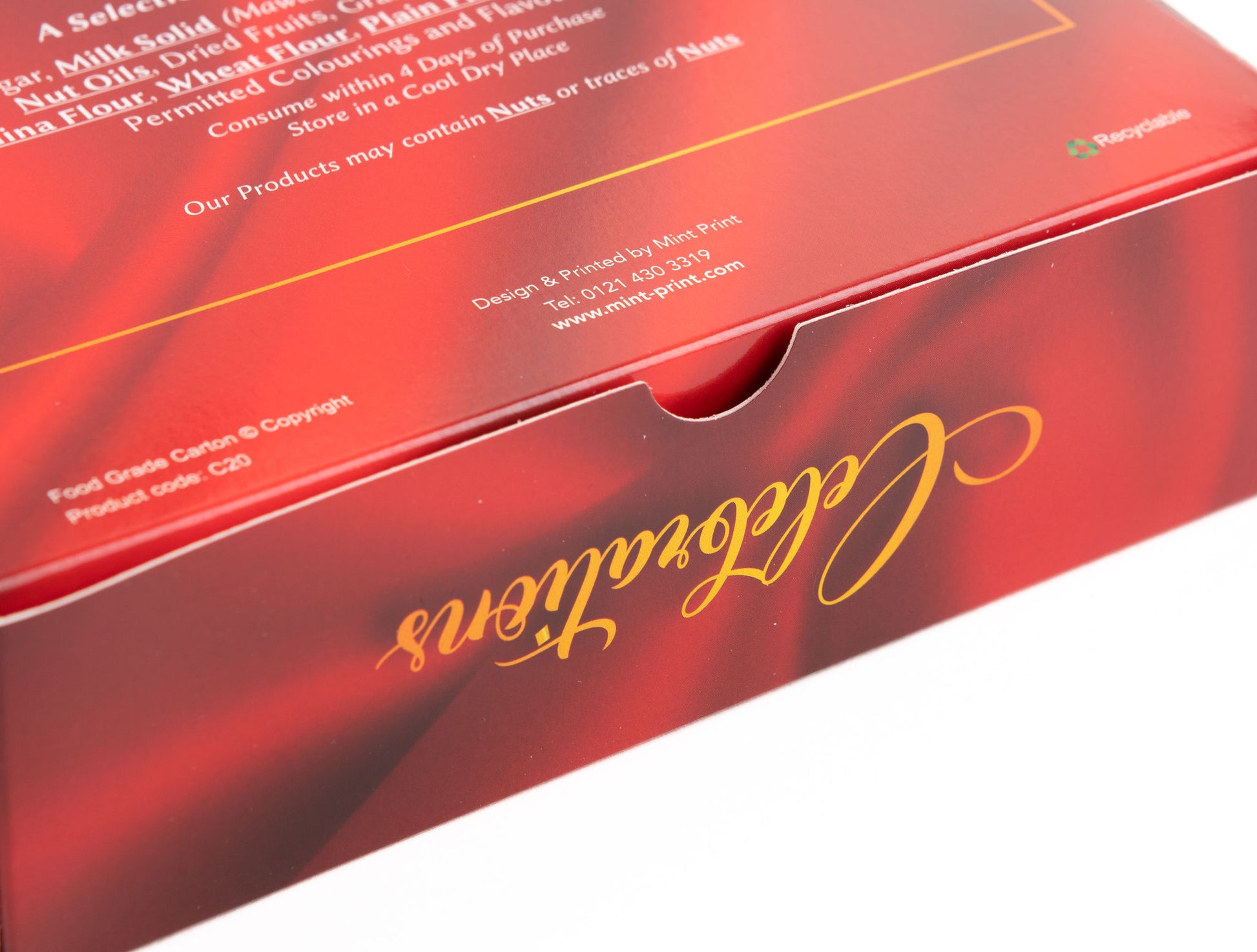 Printed Sweet Box - Budget Red Celebration